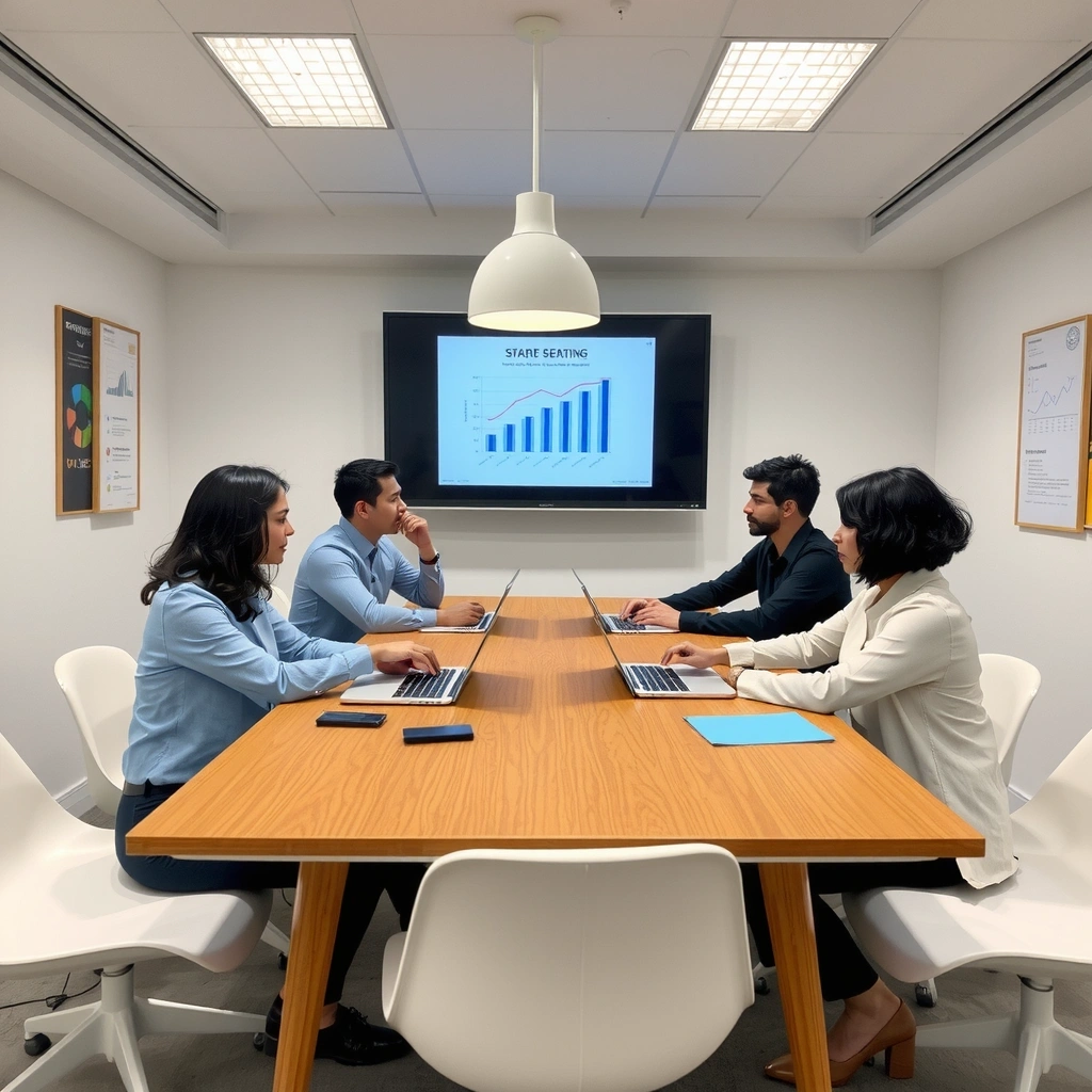 Professional marketing team collaboration